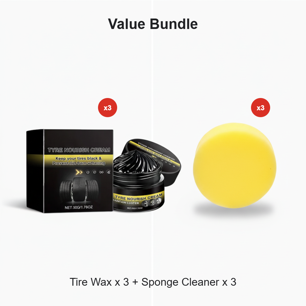 ✨ Tire wax – Restores black gloss, blocks UV, repels dirt. Easy & quick!🚗