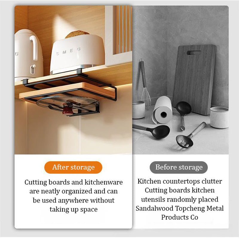 Multi-Functional Under-Cabinet Storage Rack & Pot Lid Holder