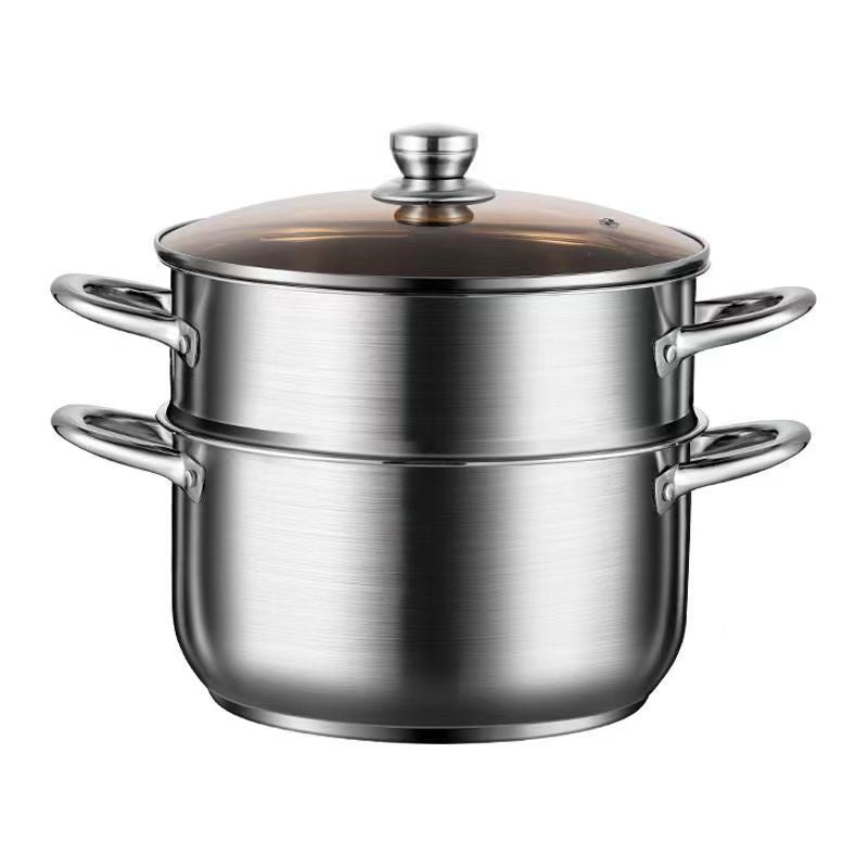 🔥Free Shipping🔥Stainless Steel Multifunctional Double-Layer Pot & Steamer