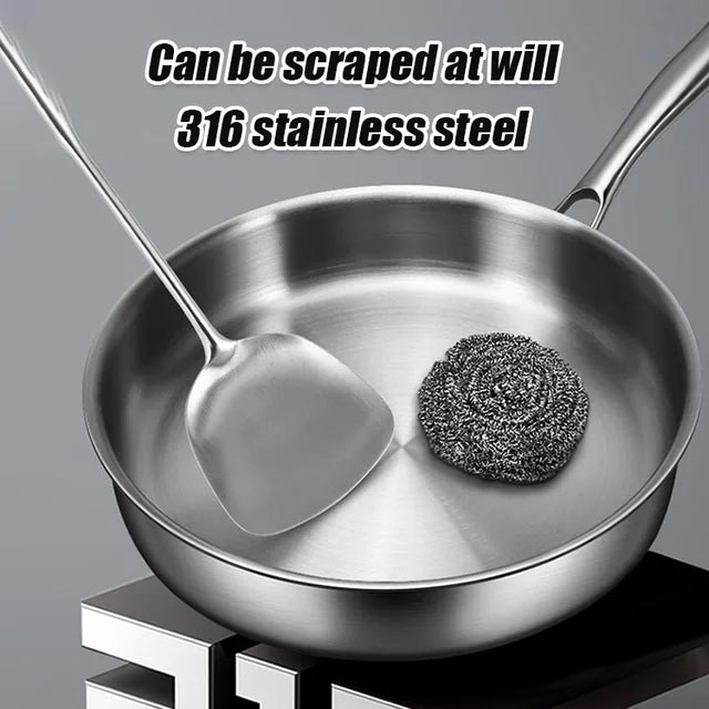 🔥Free Shipping🔥Multi Functional Non-coated Stainless Steel Frying Pan