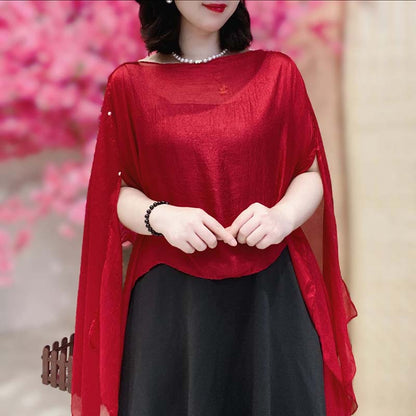 🎉Summer Hot Sale🎉Versatile Multi-Way Sheer Shawl Blouse