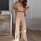 💥 Casual One Shoulder Top & Pants Two Piece Set for Women