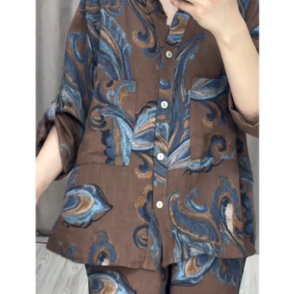 Two Piece Shirt and Trousers Set for Women