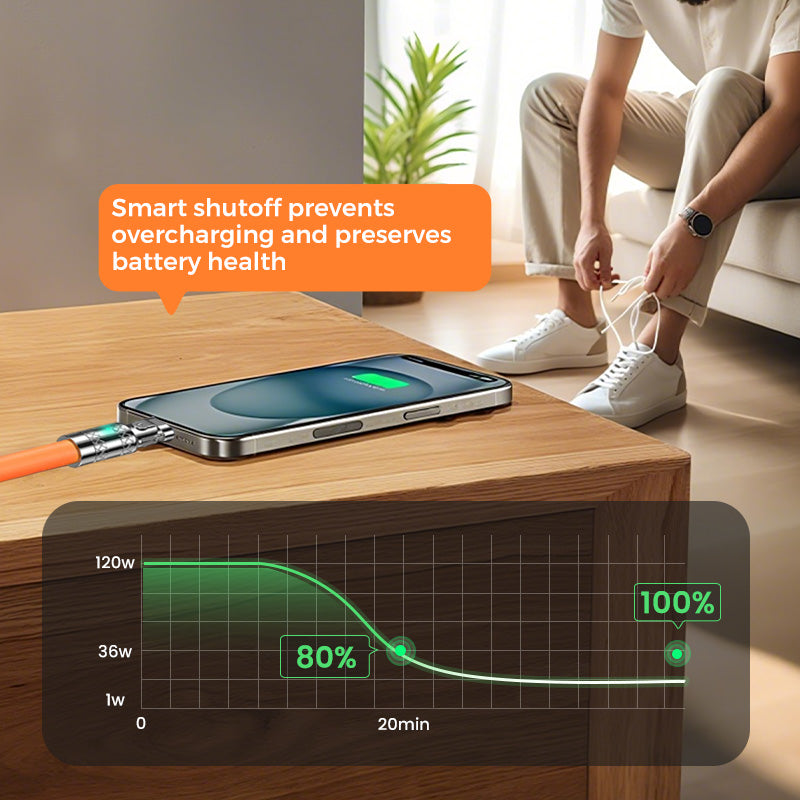 ⏳Time-limited Special⏰120W 3-In-1 180° Rotating Fast Charging Cable