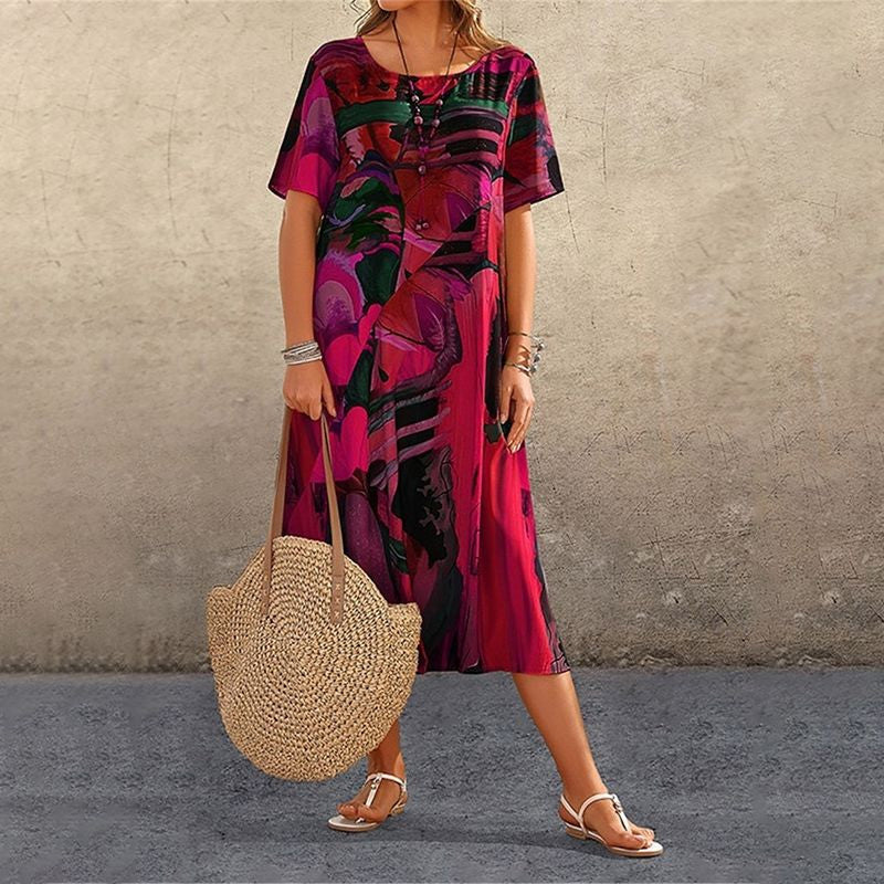 💃Elegant Mulberry Silk Tropical Breeze Dress