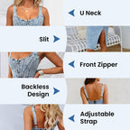🍹🌤️Women's U-Neck Denim Bodycon Cami Dress