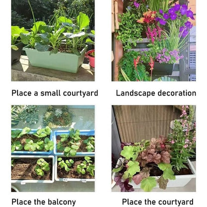 🌼Hot Sale🌼Rectangular Lazy Plastic Flower Pot, Suitable For Home Balcony