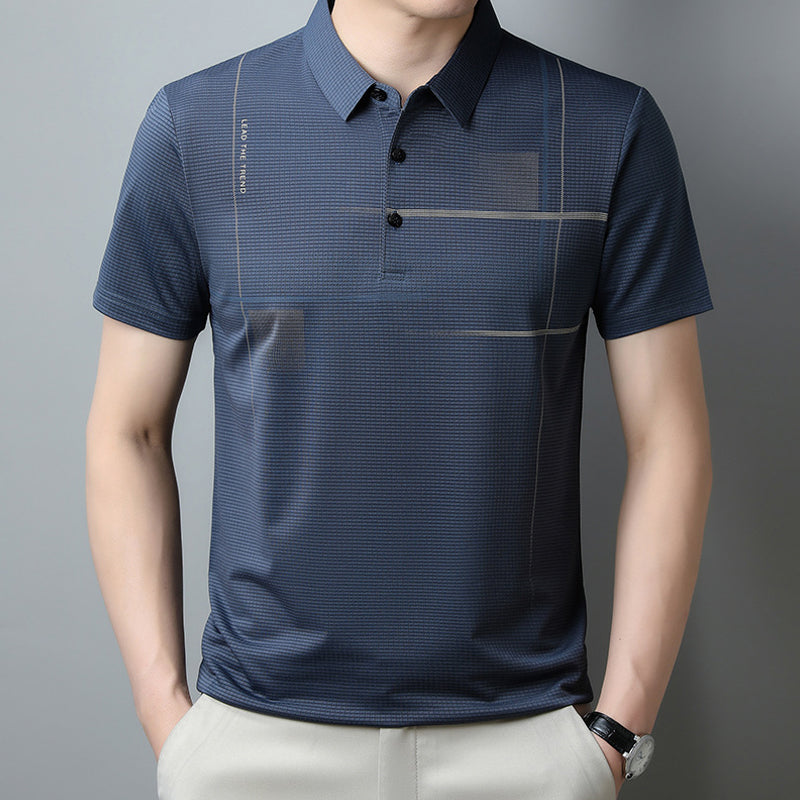 💥Men's Loose Cool Breathable Lapel T-Shirt
