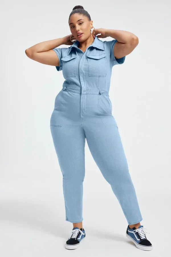 Skinny Bootcut Denim Jumpsuit