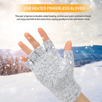 Winter USB Heated Warm Knitted Gloves