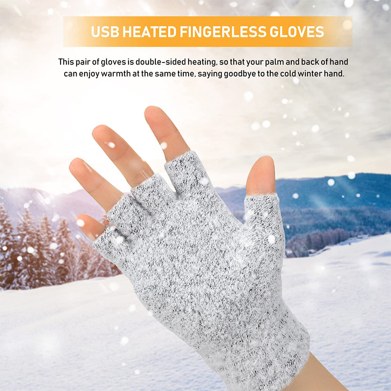 Winter USB Heated Warm Knitted Gloves