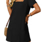 👗Women's Casual Square Neck Pocket Short Sleeve Dress with Pockets