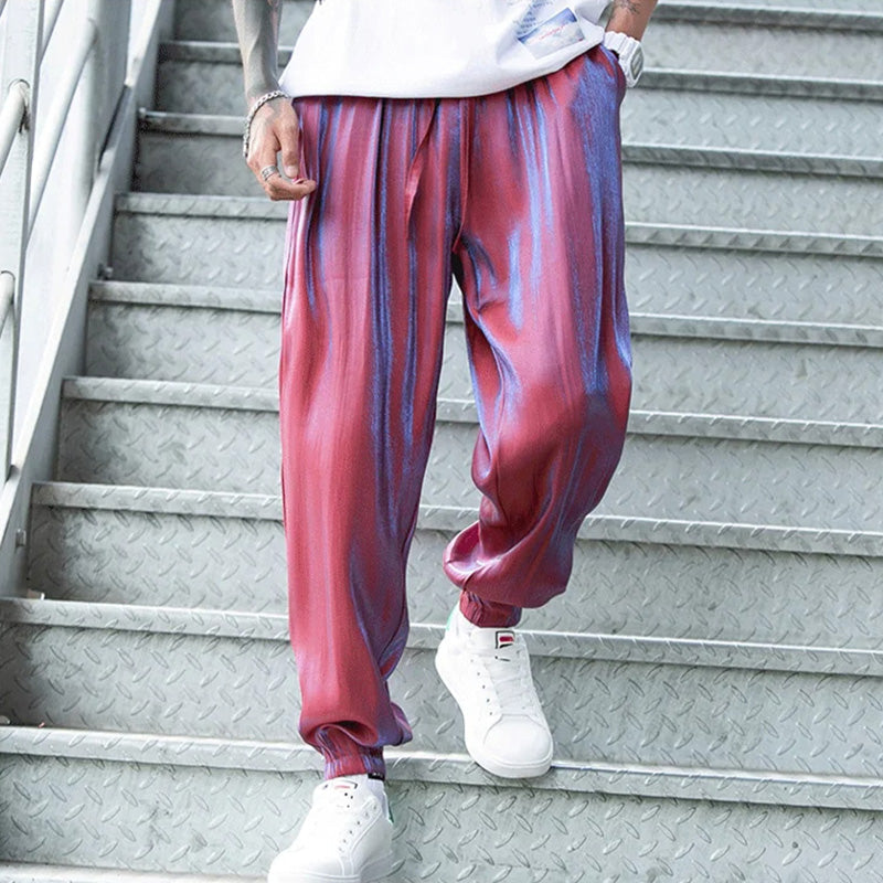 Reflective Relaxed Fit Casual Jogger Pants