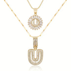 💖2 Pack - Initial Letter Pendant Necklaces
