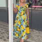 Plus Size Lemon Printing Tunic Dress