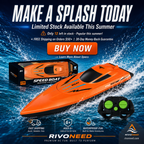 Dual‑Motor RC Boat – Twin engines, 2.4GHz control, waterproof & impact‑resistant. Slice through waves at insane speed! 🌊🚤