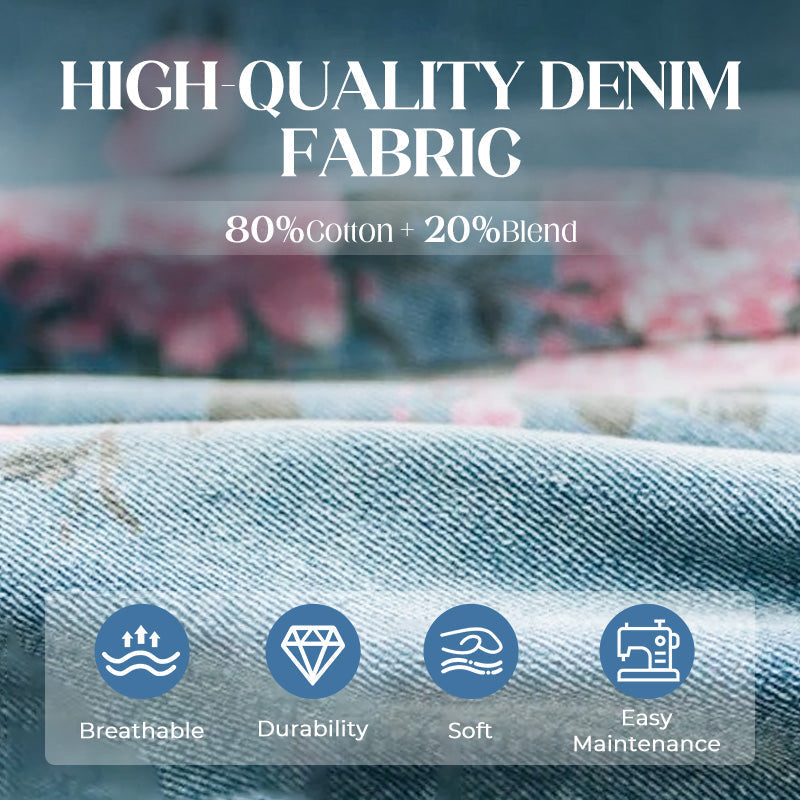 🌸New Fashion🌸 Vintage Floral Printed Denim Jumpsuit