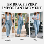 💖Women’s Stylish Sleeveless Blazer & High-Waisted Pants Set