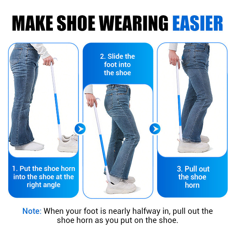 Adjustable Long Shoe Horn with Sock Remover for Seniors