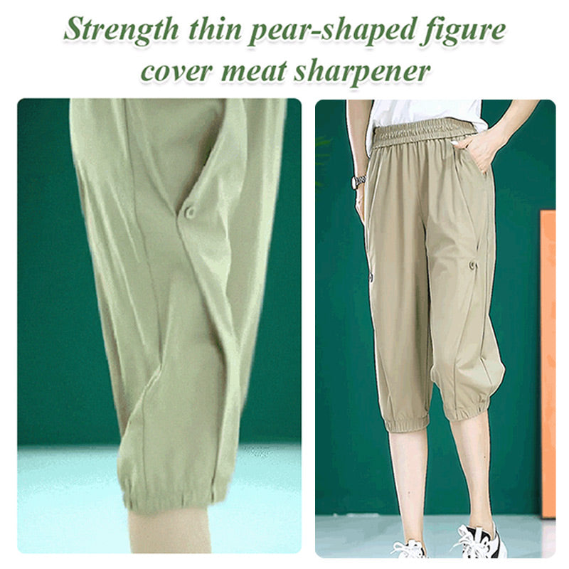Loose Quick-Drying Mid-Length Cool Cropped Trousers