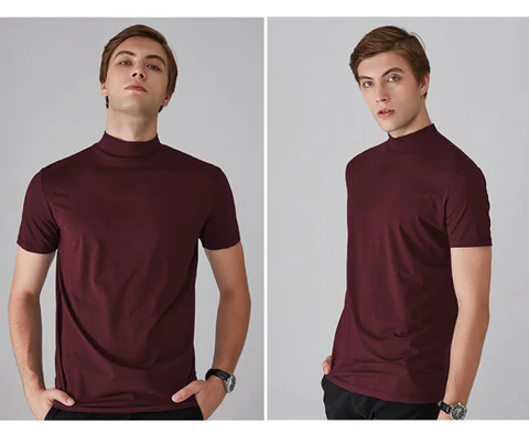 🔥All Colors 💖 Men's High Neck Slim Fit T-shirt