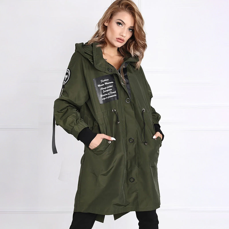 Women's Trendy Long-Sleeve Hooded Jacket