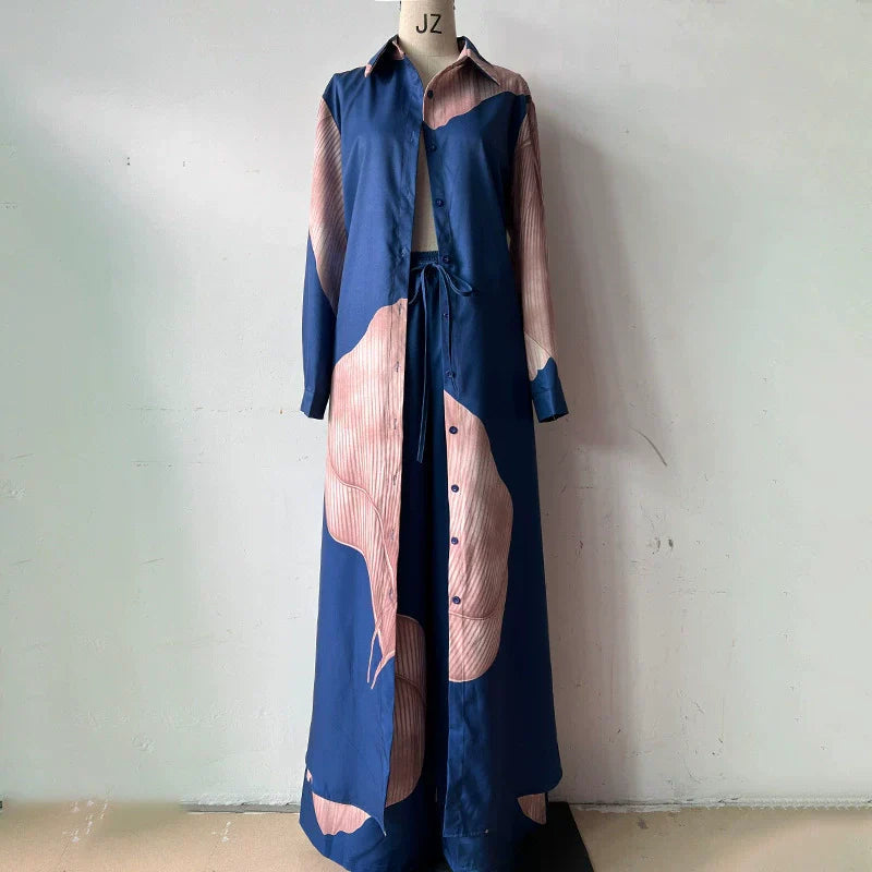 🌼Full Button Down Long Shirt & Drawstring Pants Set