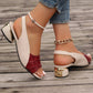 Women's Peep Toe Low Block Heel Sandals