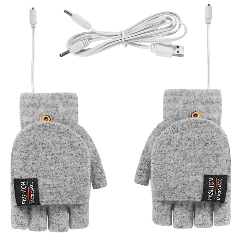 Winter USB Heated Warm Knitted Gloves