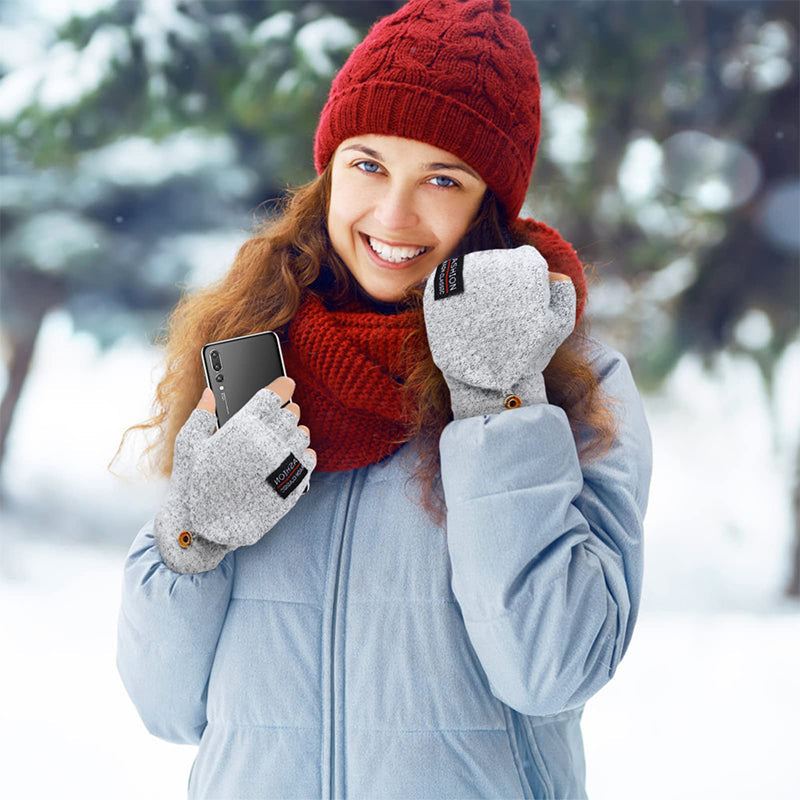 Winter USB Heated Warm Knitted Gloves