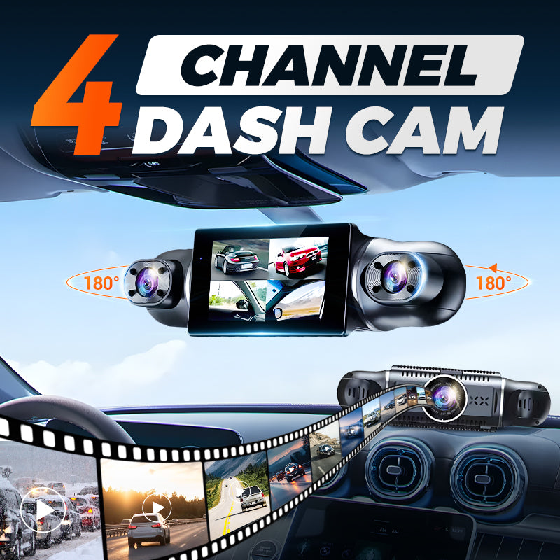 Driving Safety4-Channel FHD Dash Cam with Ultra-Wide Angle
