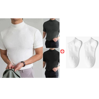 🔥All Colors 💖 Men's High Neck Slim Fit T-shirt