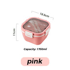 1200ml/1700ml Lunch Box with Spoon & Fork - Microwave Safe
