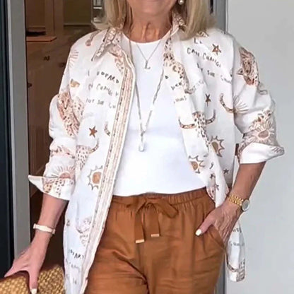 🌸Casual Lapel Long Sleeve Printed Shirt