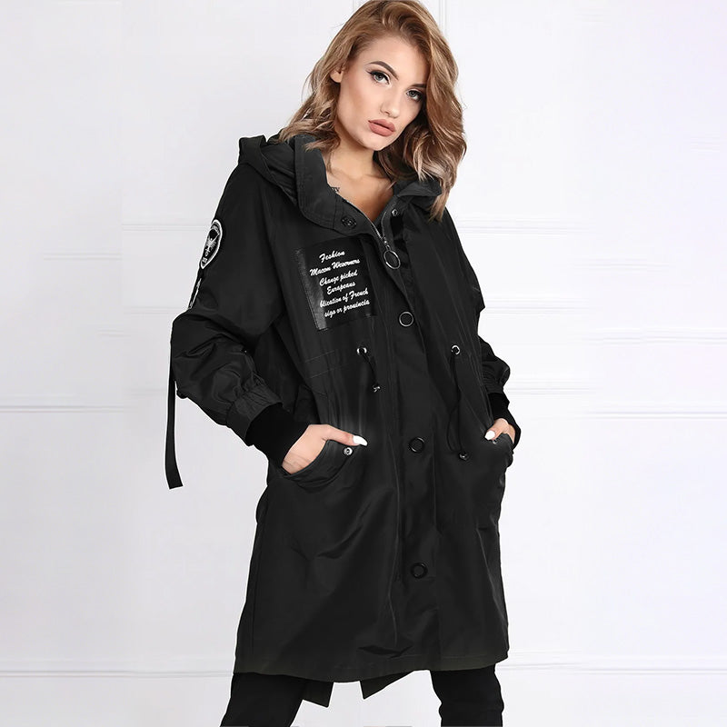 Women's Trendy Long-Sleeve Hooded Jacket