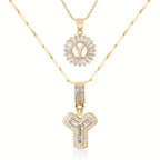 💖2 Pack - Initial Letter Pendant Necklaces