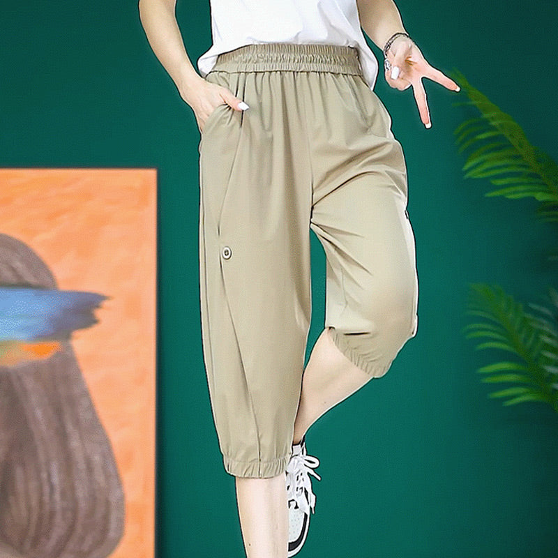Loose Quick-Drying Mid-Length Cool Cropped Trousers