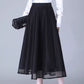 High-Waisted Tulle Midi Skirt, One-Piece Mesh Skirt