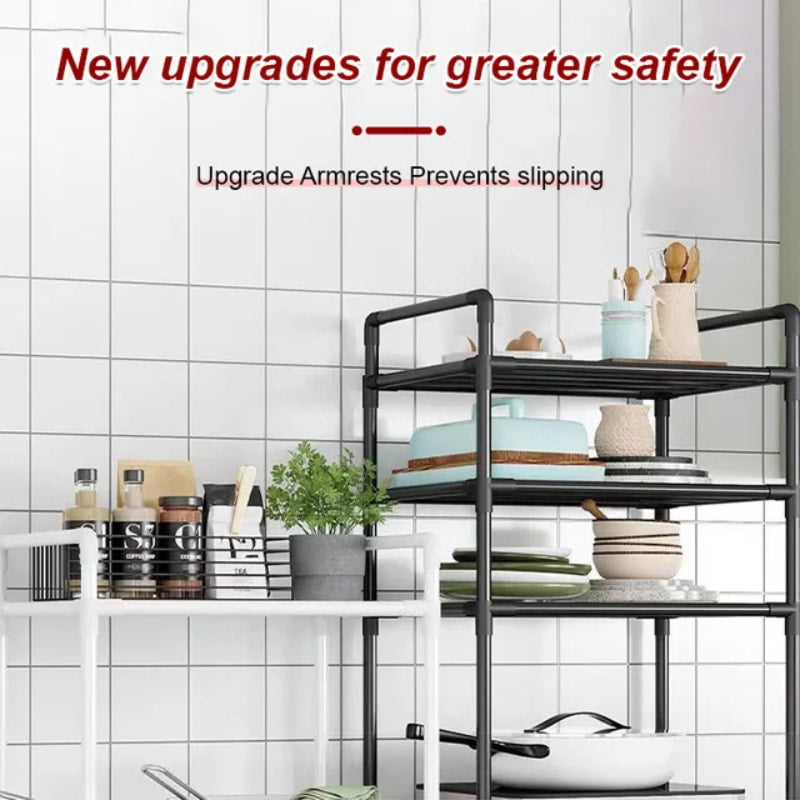 Multi-Tier Storage Shelf with Sliding Wheels