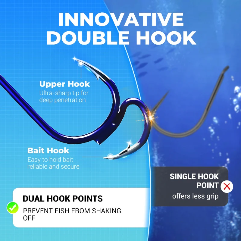Classic Sharp Double Fishing Hooks