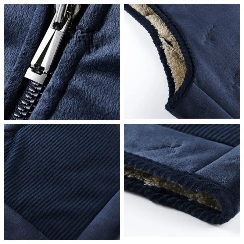 Men's Trendy Warm Solid Color Vest with Zipper