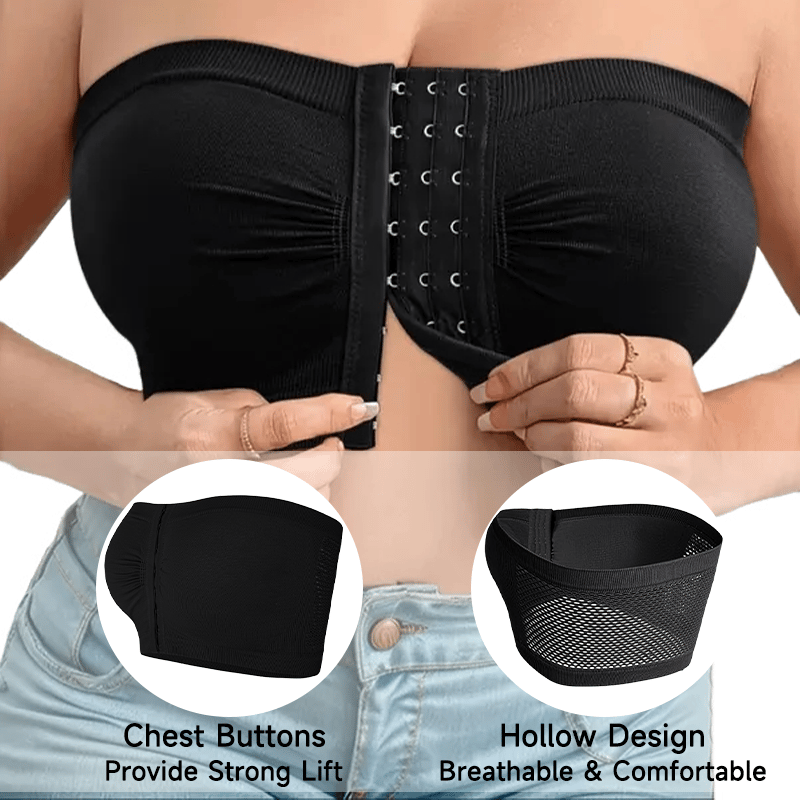 ✨Plus Size Strapless Front Buckle Breathable Bra🔥
