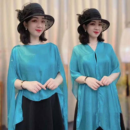 🎉Summer Hot Sale🎉Versatile Multi-Way Sheer Shawl Blouse