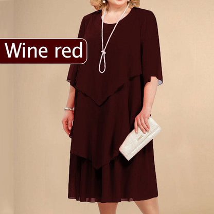 👗Plus Size Layered Midi Dress