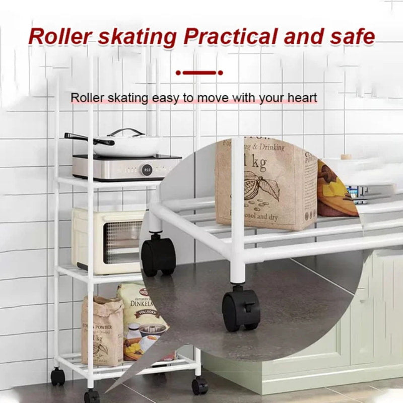 Multi-Tier Storage Shelf with Sliding Wheels