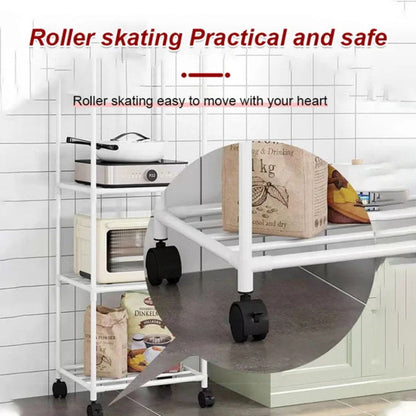 Multi-Tier Storage Shelf with Sliding Wheels