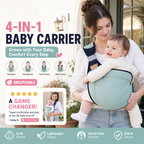 4-in-1 Breathable Baby Carrier – 0-36 Months, Front/Back/Facing In/Out – Hands-Free Comfort for Parent & Baby! ✨