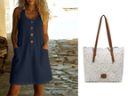 🌸Women's Solid Color U-Neck Sleeveless Cotton Linen Dress - Lightweight, Breezy & Ridiculously Comfy 💛