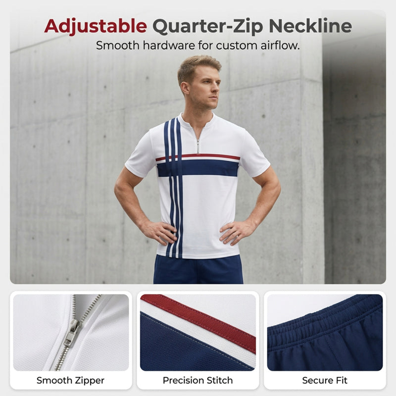 Men's Quarter-Zip Shirt & Shorts Set