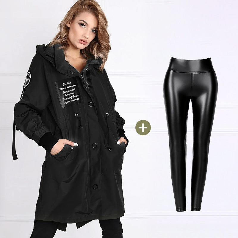 Women's Trendy Long-Sleeve Hooded Jacket